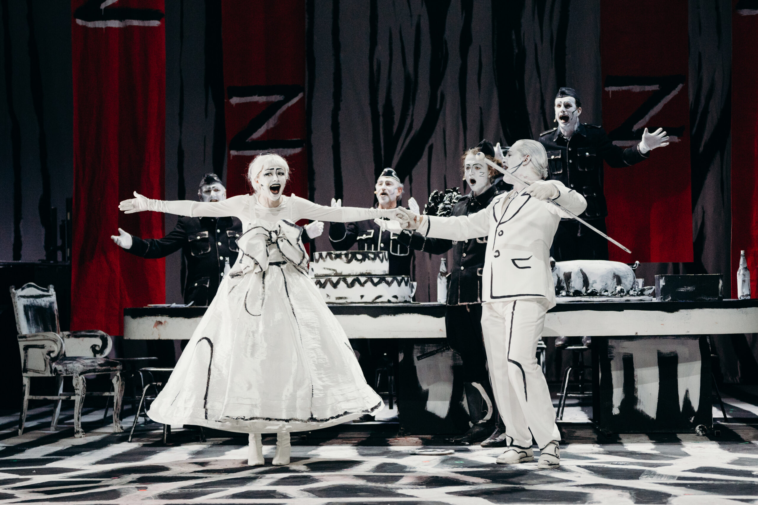 The cast of “The Threepenny Opera” | February